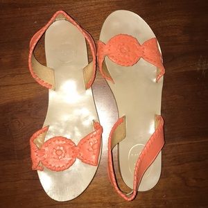 Orange Jack Rogers sandals